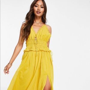 ASOS DESIGN strappy textured midi dress size 6